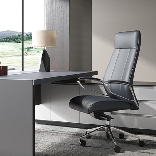 Fauteuil de direction contemporain - Calm  - Zhejiang Sunon Furniture Manufacture Co., Ltd. - en cuir / en acier / avec repose-tête