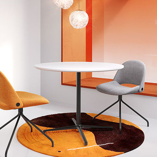Table bistrot contemporaine - TEA - Zhejiang Sunon Furniture Manufacture Co., Ltd. - en wengé / avec piètement en métal / ronde