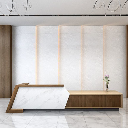 Banque d'accueil d'angle - I-Key - Zhejiang Sunon Furniture Manufacture Co., Ltd. - en placage de bois / en marbre