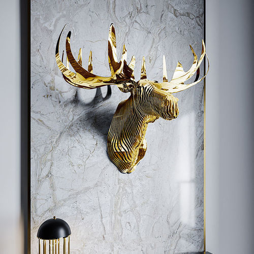 Sculpture en laiton - Hanang Moose - CREATUR - murale / dorée / noire