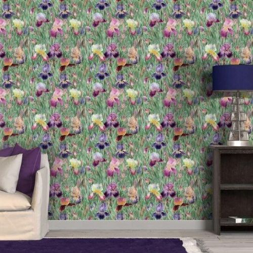 Papier peint contemporain - IRIS GARDEN - ABSOLUTA COLLECTION - en fibre de cellulose / en textile non-tissé / en fibre naturelle