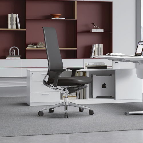 Chaise de bureau contemporaine - Arco - Foshan Orcco Furniture Co., Ltd. - d'intérieur / en cuir / avec piètement en aluminium poli