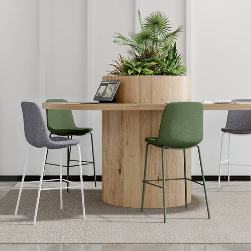 Chaise de bar contemporaine - Lola 2.0 - Foshan Orcco Furniture Co., Ltd. - d'intérieur / en tissu / avec piètement en acier