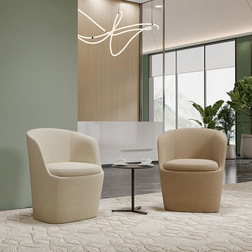 Fauteuil visiteur contemporain - Lola Public - Foshan Orcco Furniture Co., Ltd. - en cuir / en acier / beige