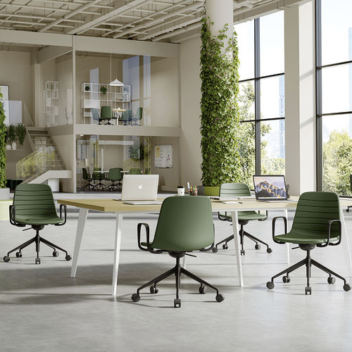 Chaise de travail en aluminium - Lola 07 - Foshan Orcco Furniture Co., Ltd. - en cuir / en tissu / pivotante