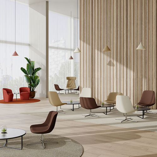 Chaise visiteur contemporaine - Lola Public - Foshan Orcco Furniture Co., Ltd. - d'intérieur / en tissu / avec piètement en acier