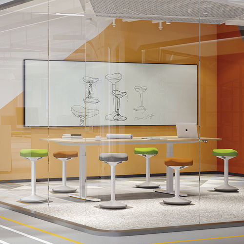 Tabouret de coiffure contemporain - R37 - Foshan Orcco Furniture Co., Ltd. - en tissu / avec piètement en plastique / pivotant