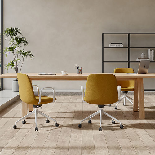 Chaise de bureau design - Lola 54C-07  - Foshan Orcco Furniture Co., Ltd. - d'intérieur / en tissu / en aluminium poli