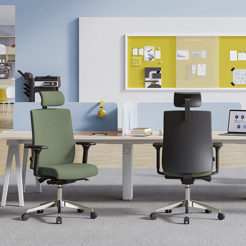 Fauteuil de direction en cuir - M068 Office chair - Foshan Orcco Furniture Co., Ltd. - en tissu / en aluminium poli / tapissé