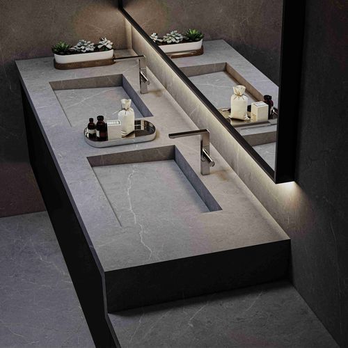 Plan vasque double - COAN   - Guangdong Kito Ceramics Group Co., Ltd. - en porcelaine