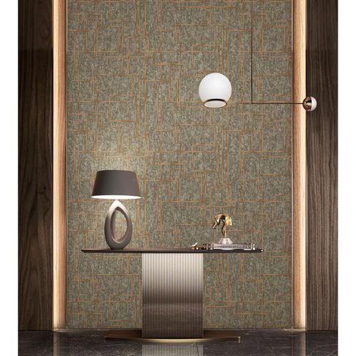 Papier peint contemporain - 1202 SERIES - ADAWALL - géométrique / aspect tissu / gris