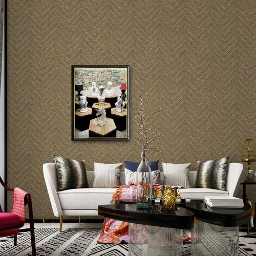 Papier peint contemporain - 1204 SERIES - ADAWALL - géométrique / aspect tissu / gris