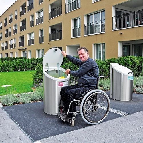Poubelle à conteneur enterré - Swingomat - Villiger Entsorgungssysteme AG - encastrable / en acier / à couvercle basculant