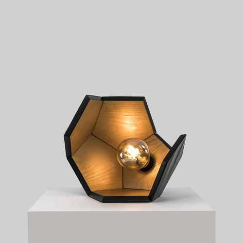 Lampe surcyclée - BOIS BRUL&Eacute; OR DOD 01 - DOD - de table / en bois / contemporaine