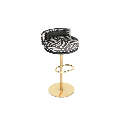 Tabouret de bar contemporain - CLUEDO - Hommés Studio - en velours / avec piètement en acier inoxydable / piètement central