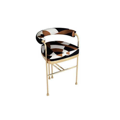 Chaise de bar contemporaine - JOANNE - Hommés Studio - d'intérieur / en velours / avec piètement en acier inoxydable poli