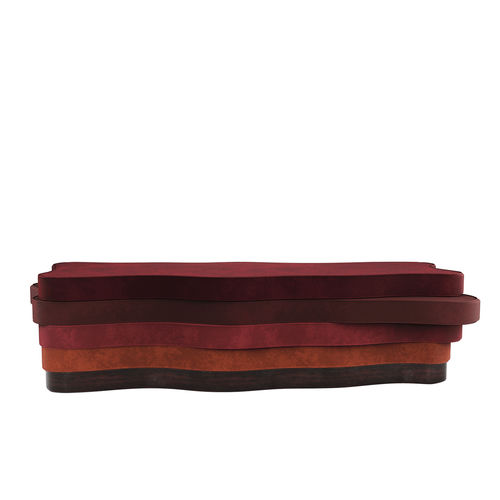 Banquette design original - CADIZ - Hommés Studio - en velours / avec piètement en noyer / multicolore