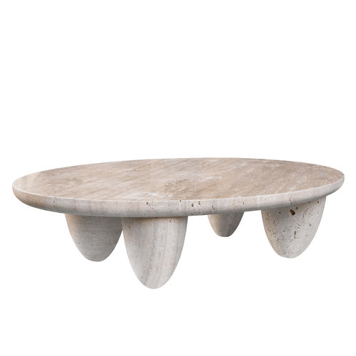 Table basse en marbre - LUNARYS - Hommés Studio - contemporaine / avec piètement en pierre / ovale