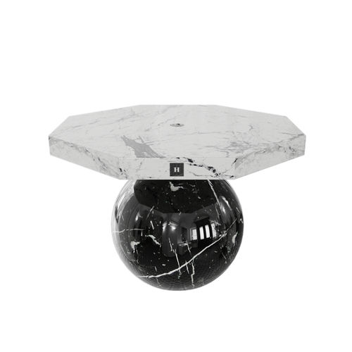 Table d'appoint en marbre - POLLOCK - Hommés Studio - contemporaine / avec piètement en marbre / octogonale