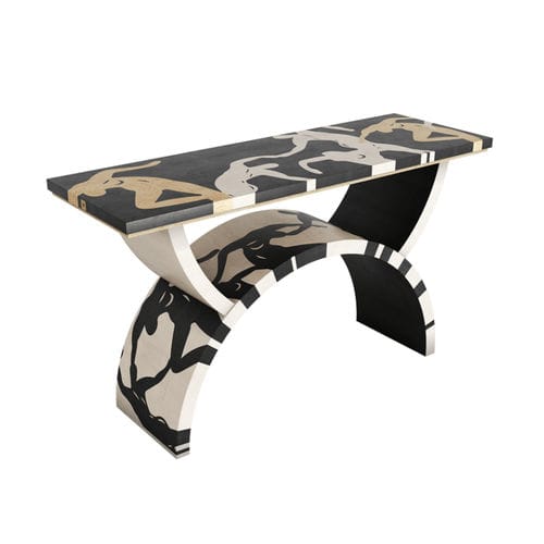 Console de style Art Déco - RUMBA - Hommés Studio - en chêne / avec piètement en chêne / rectangulaire