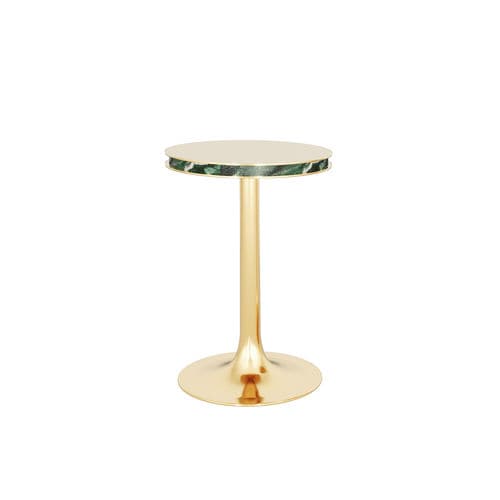 Table de chevet contemporaine - KARA - Hommés Studio - en laiton poli / ronde / résidentielle