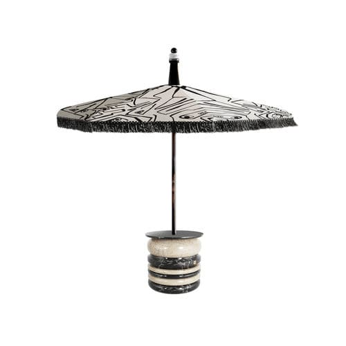 Parasol rond - ELEKTRA - Hommés Studio - déporté / en tissu / en inox