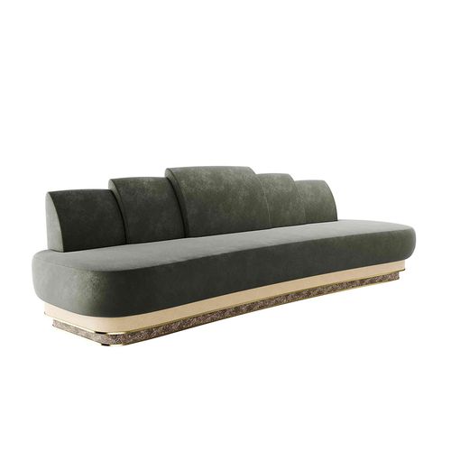 Canapé contemporain - KARA - Hommés Studio - en cuir / personnalisable / fait main