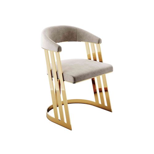Chaise contemporaine - KARMEN  - Hommés Studio - d'intérieur / en velours / avec piètement en laiton poli