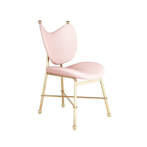 Chaise contemporaine - SAMIRA - Hommés Studio - d'intérieur / en velours / avec piètement en acier inoxydable poli