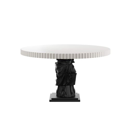 Table contemporaine - METIS - Hommés Studio - en bois laqué / avec piètement en bois / ronde