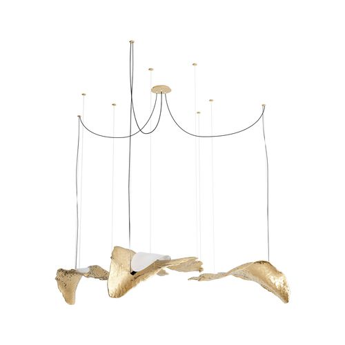 Suspension - LEAFUS - Hommés Studio - en laiton poli / contemporaine / d'intérieur