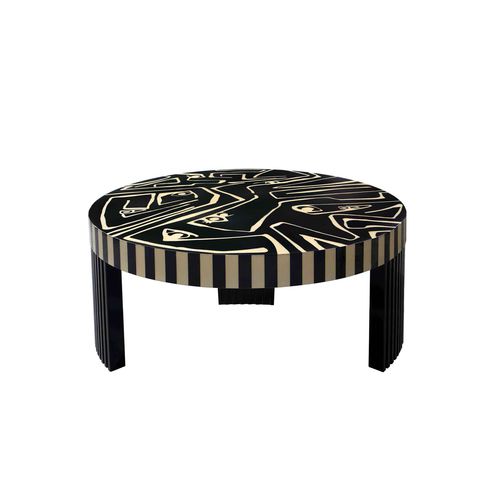 Table basse contemporaine - PICASSO CENTER TABLE - Hommés Studio - en placage de bois / avec piètement en bois laqué / ronde