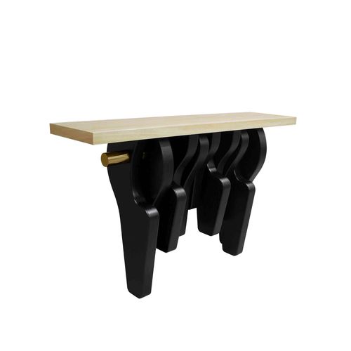 Console contemporaine - CADIZ CONSOLE - Hommés Studio - en bois laqué brillant / avec piètement en plaqué bois / rectangulaire
