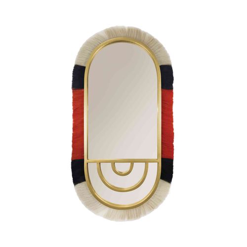 Miroir mural - PALM  - Hommés Studio - contemporain / ovale / en laiton poli