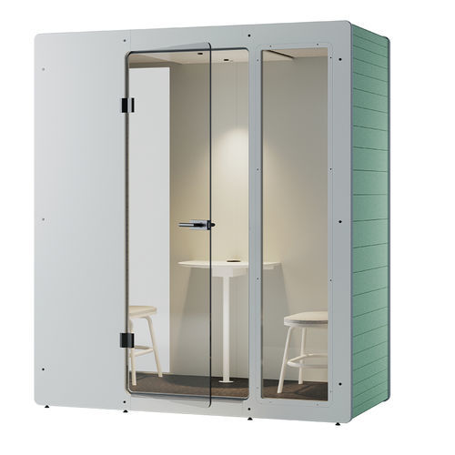 Bureau POD acoustique - 350 - Impact Acoustic - avec porte vitrée / avec prise de courant intégrée / USB