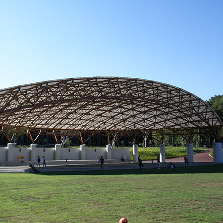 Membrane architecturale en tissu - FGT-800(GOTEMBA CITIZENS EXCHANGE CENTER） - Chukoh Chemical Industries,Ltd. - en fluoropolymère / en PTFE / en tissu de verre enduit PTFE