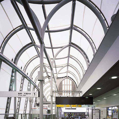 Membrane architecturale en tissu - FGT-800(JR INAZAWA STATION) - Chukoh Chemical Industries,Ltd. - en fluoropolymère / en PTFE / en tissu de verre enduit PTFE