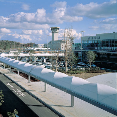 Membrane architecturale en tissu - FGT-600(HIROSHIMA AIRPORT / ROOF OF PAVEMENT) - Chukoh Chemical Industries,Ltd. - en fluoropolymère / en PTFE / en tissu de verre enduit PTFE