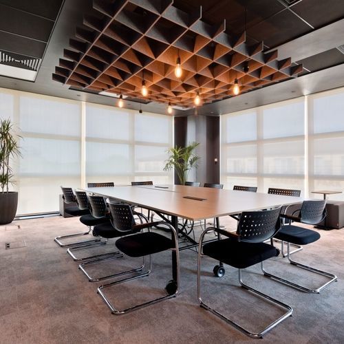 Baffle acoustique en PET - LATTICE - The Acoustics Company SAS - de plafond / carré / ignifuge
