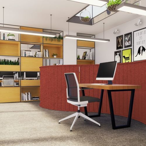 Panneau acoustique autoportant - POSHARC - The Acoustics Company SAS - en PET / courbé / aspect tissu