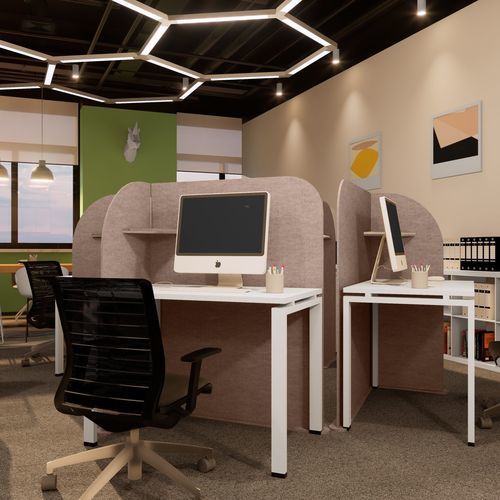 Panneau acoustique autoportant - MUTEBLEND - The Acoustics Company SAS - sur bureau / en PET / rectangulaire