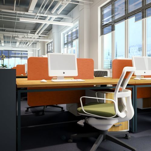 Panneau acoustique sur bureau - SONA - The Acoustics Company SAS - en PET / rectangulaire / aspect tissu
