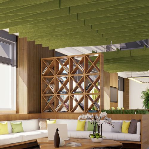 Baffle acoustique en PET - ALPHA CANOPY - PYRAMID - The Acoustics Company SAS - suspendu / décoratif / durable