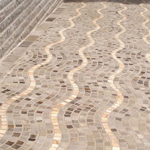 Dallage en pierre - VULCANO SAO TOME WAVE MESH  - BRAZILIAN STONES - d'extérieur / de terrasse / de jardin