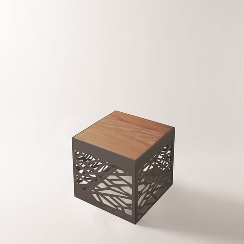Table d'appoint contemporaine - PT01 - Seetech Lighting - en bois / en tôle perforée / avec piètement en acier inoxydable