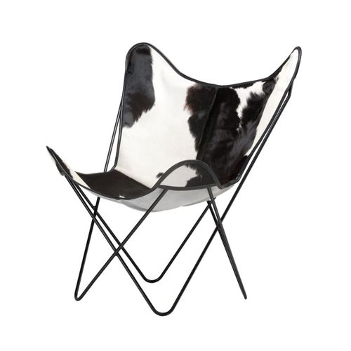 Chaise design original - BKF COWHIDE - Butterfly Original - d'intérieur / en peau de vache / avec piètement en acier