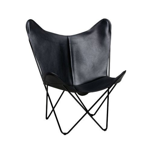 Chaise design original - BKF SOFT WAXED - Butterfly Original - d'intérieur / en cuir / avec piètement en acier