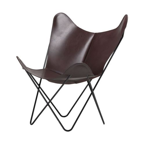 Chaise design original - BKF - Butterfly Original - d'intérieur / en cuir / avec piètement en acier