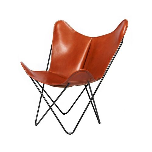 Chaise design original - BKF SOFT WAXED - Butterfly Original - d'intérieur / en cuir / avec piètement en acier
