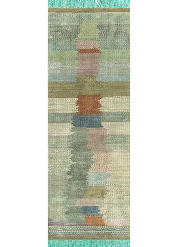 Tapis contemporain - SATRANGI - Jaipur Rugs - à rayures / en laine / en soie